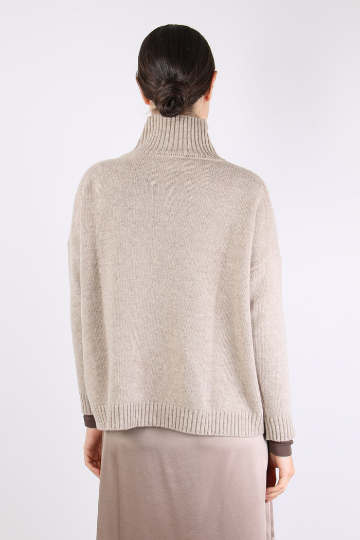 Borgia Maglia Collo Alto Casha Melange-5