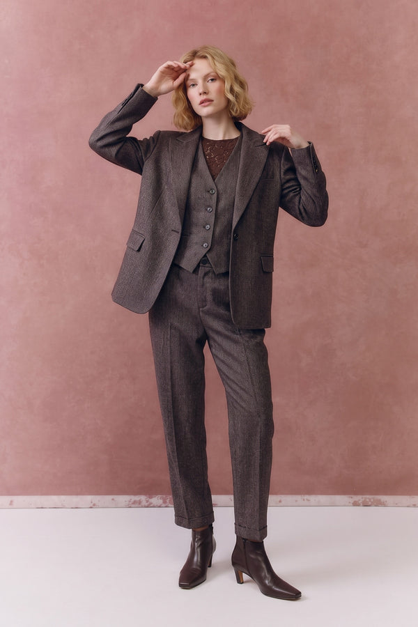 Pantalone Carrot Resca Grigio/bordeuax