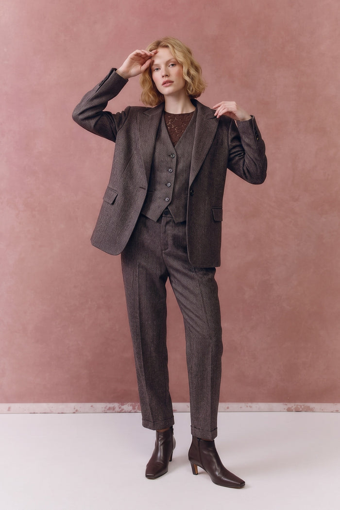 Pantalone Carrot Resca Grigio/bordeuax