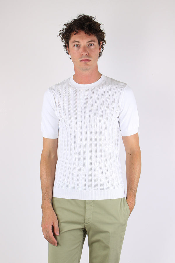 Maglia Girocollo M/m Tarforata Bianco-2