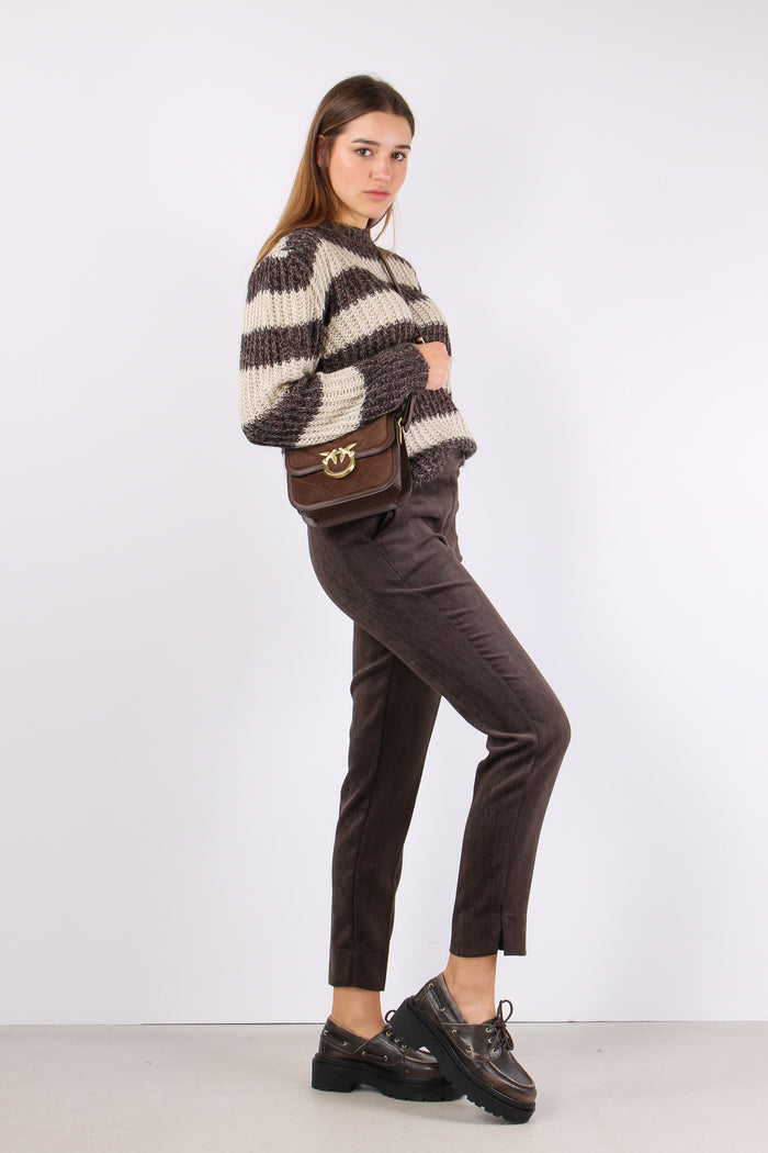 Maglia Riga Paillettes Panna/moro-6