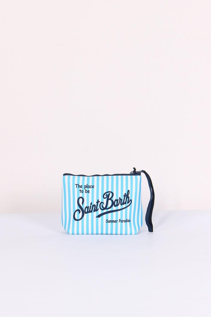 Aline Pochette Righe Mini Azzurro/bianco-3