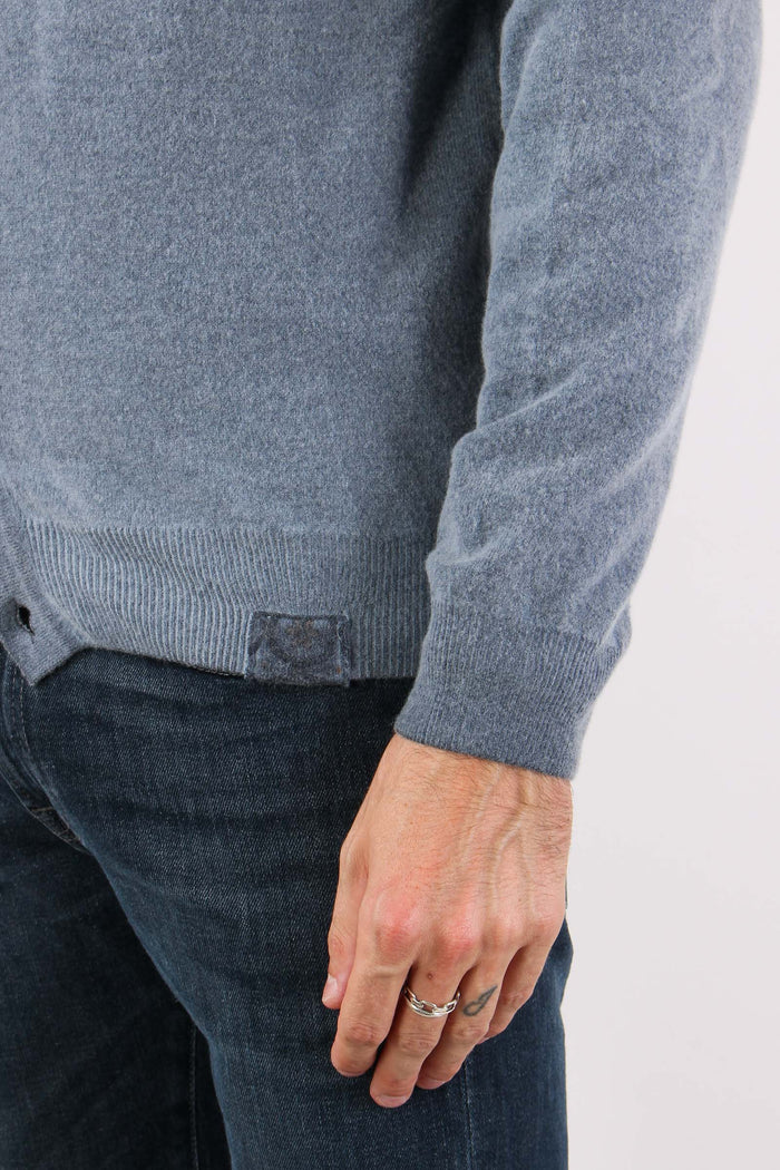 Cardigan Contrasto Fantasia Blu-8