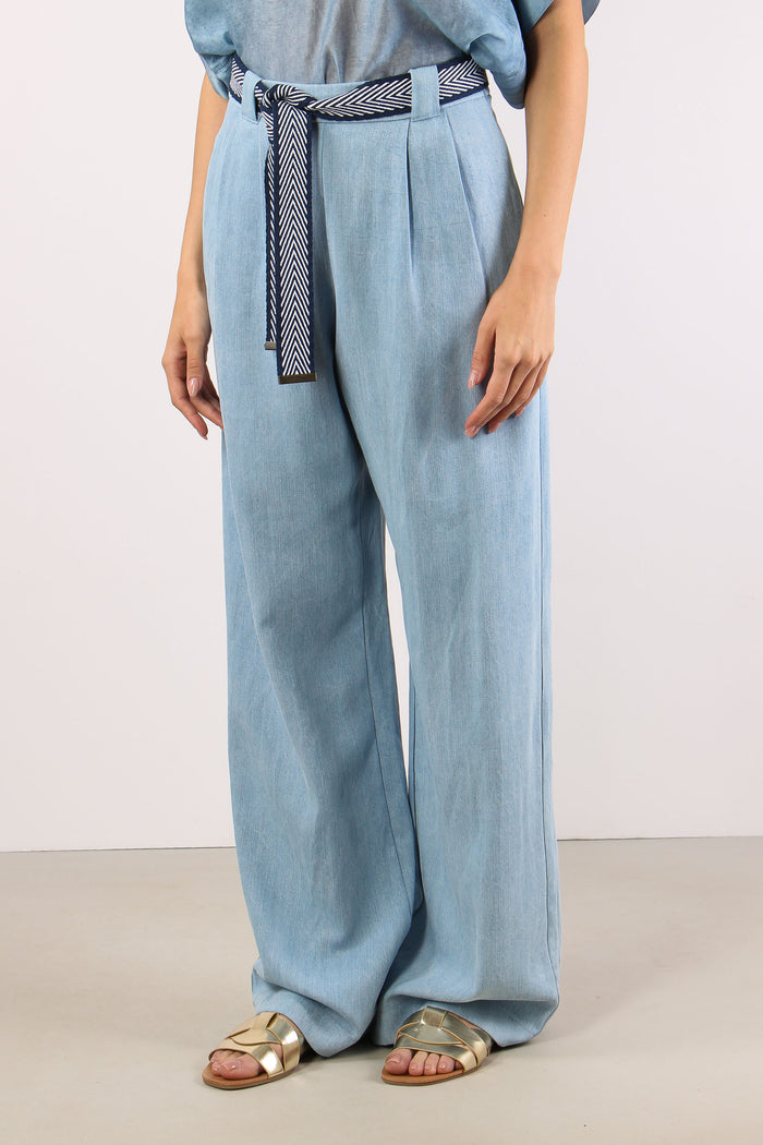 Pantalone Palazzo Denim Cintur Denim-3