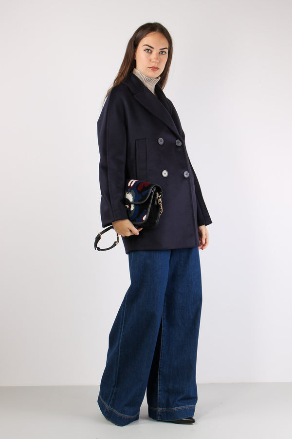 Sheree Cappotto Doppiopetto Blu