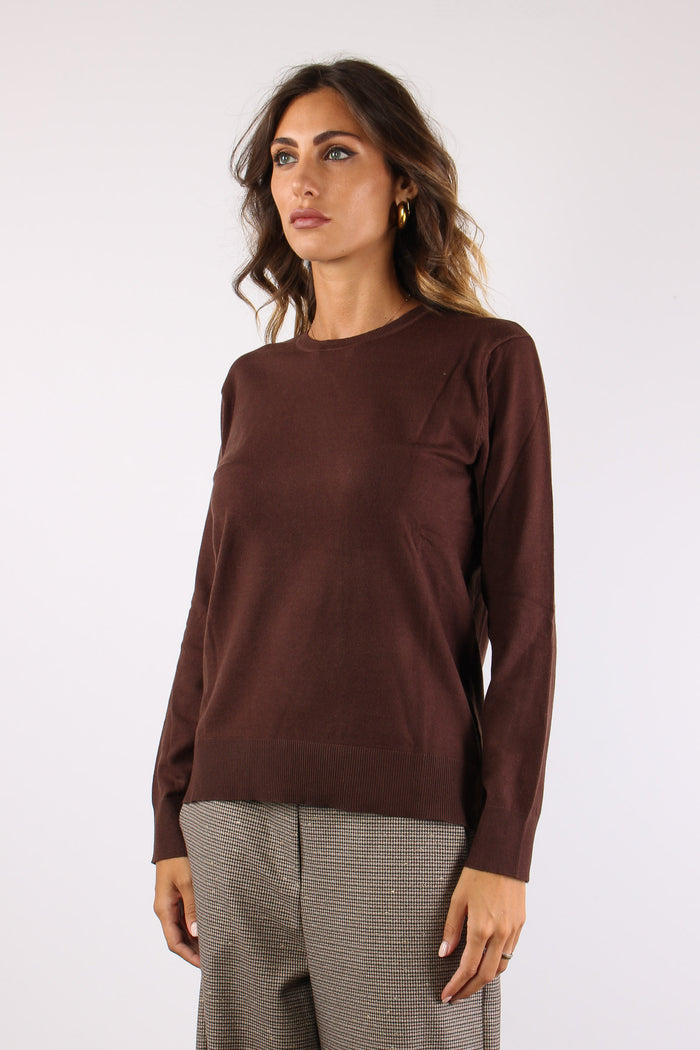 Maglia Girocollo Spacchetti Cacao-3