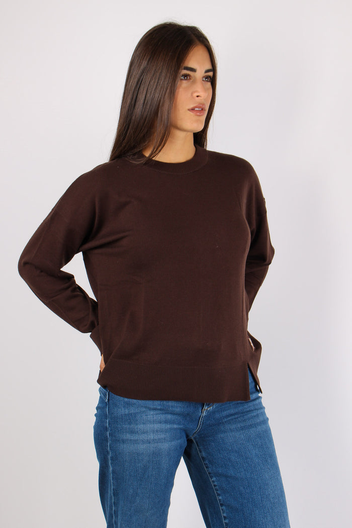 Girocollo Viscosa Lana Cioccolato-6