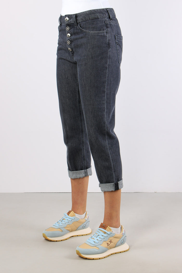 Koons Denim Loose Bottone Gioiello Nero-5