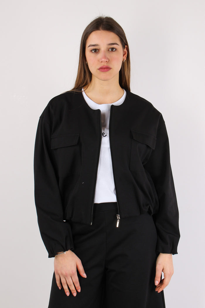 Giubbotto Arriccio Tasche Punt Nero-4