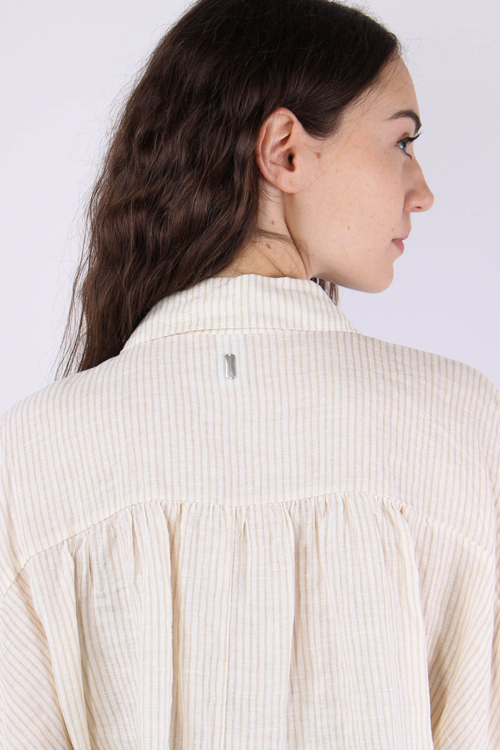 Camicia Over Lino Riga Meringa/beige-8