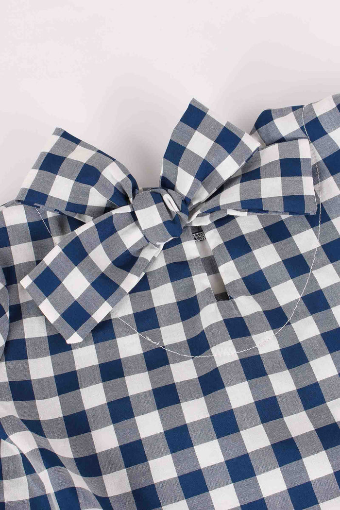 Camicia Over Vichy Blu-5