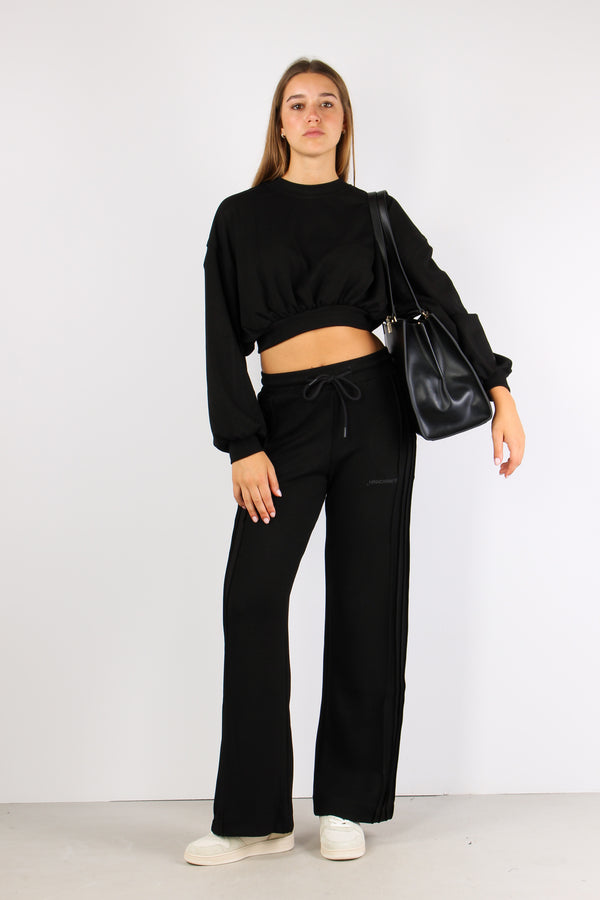 Pantalone Palazzo Modal Banda Nero