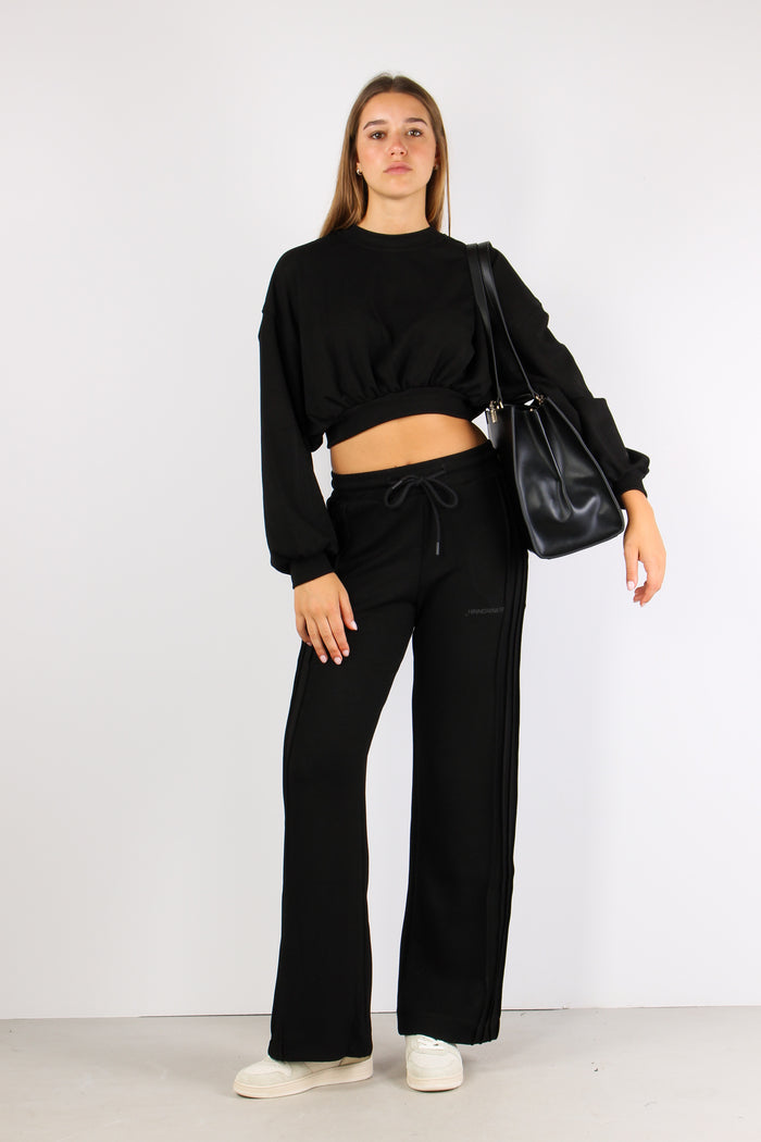 Pantalone Palazzo Modal Banda Nero