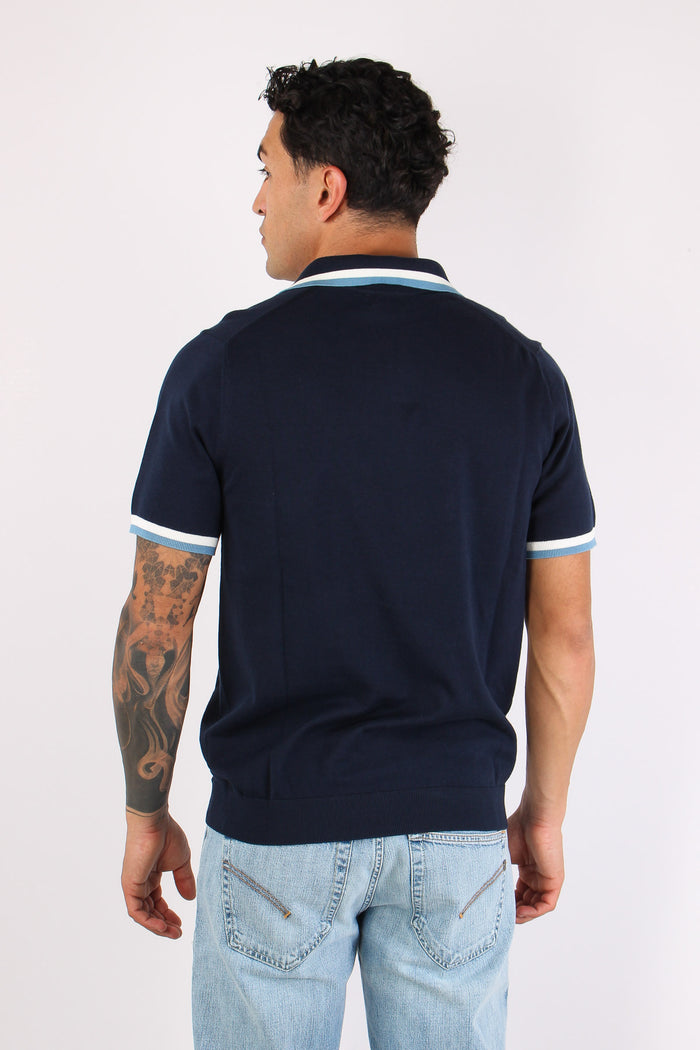 Polo Derby Filo Riga Contrasto Navy Blue-4