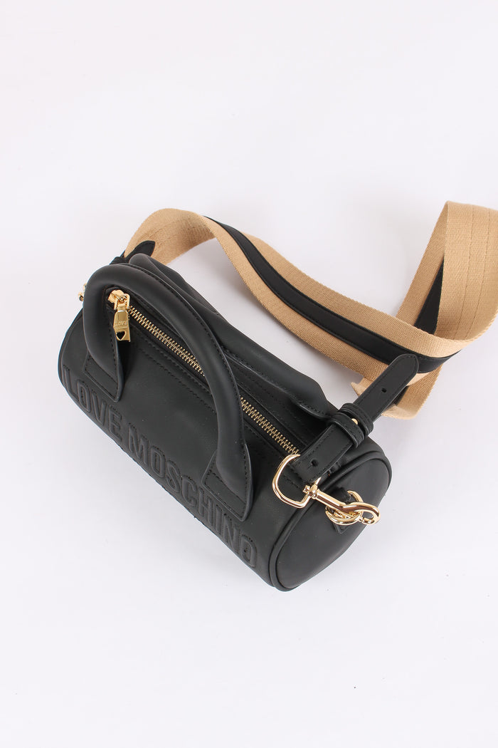 Bauletto Effetto Denim Nero-4