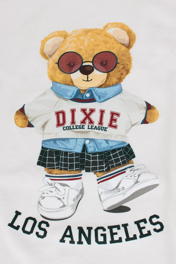 T-shirt M/l Stampa Orsetto Off White-2