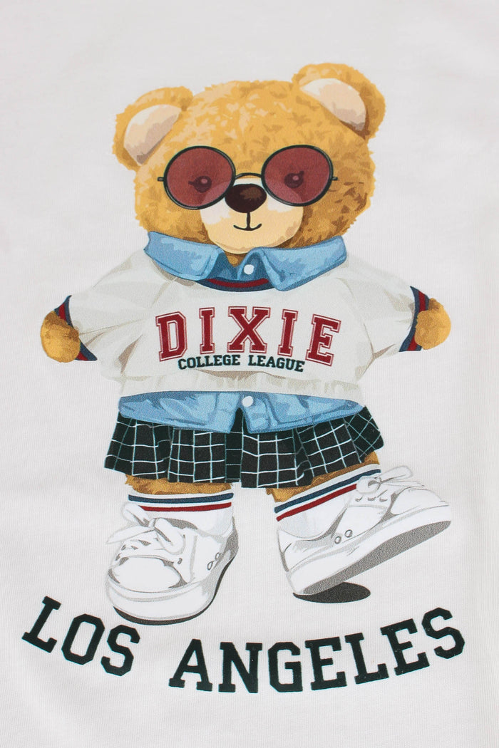 T-shirt M/l Stampa Orsetto Off White-2