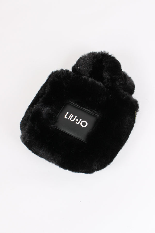 Shopping Mini Ecopelliccia Nero-2