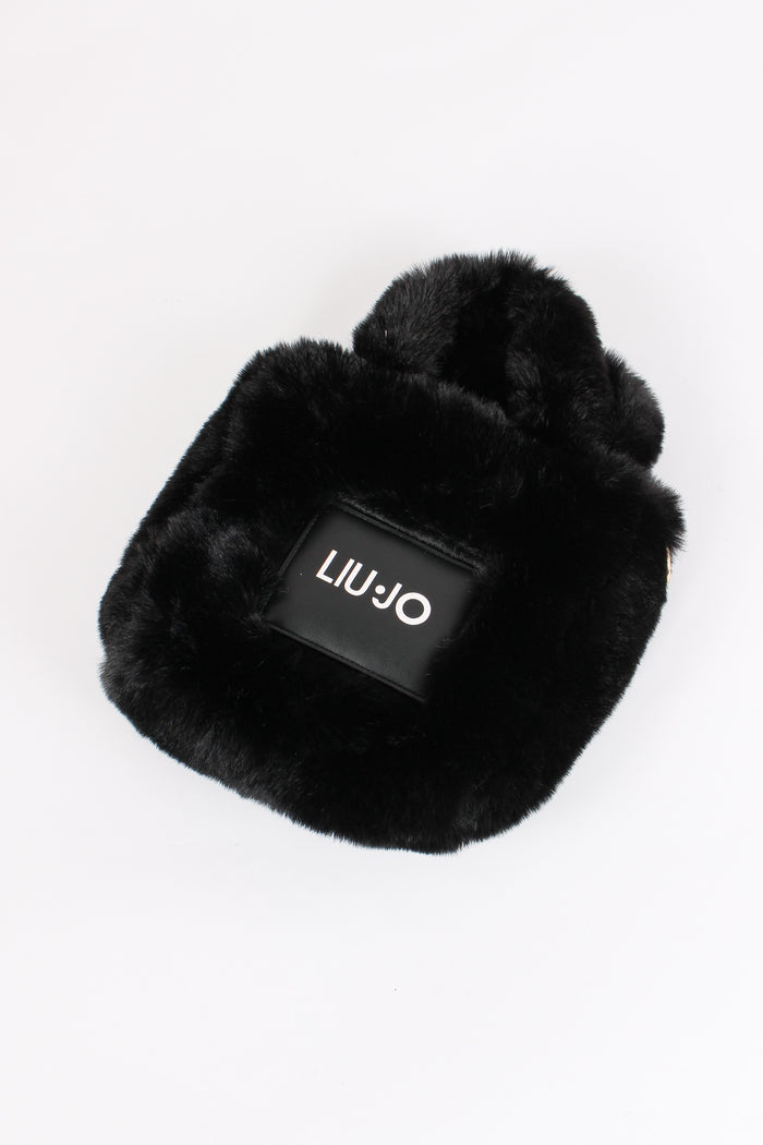 Shopping Mini Ecopelliccia Nero-2