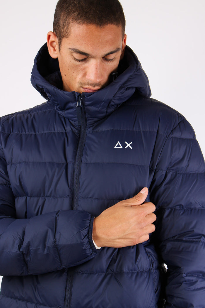 Piumino Cappuccio Navy Blue-7