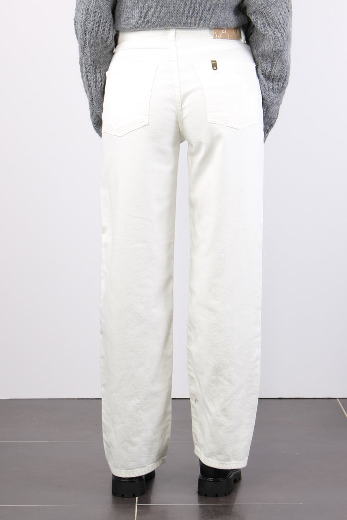 Pantalone Bull Gamba Dritta Bianco Lana-3