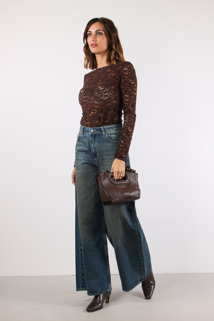 Denim Maxi Palazzo Denim Medio-5