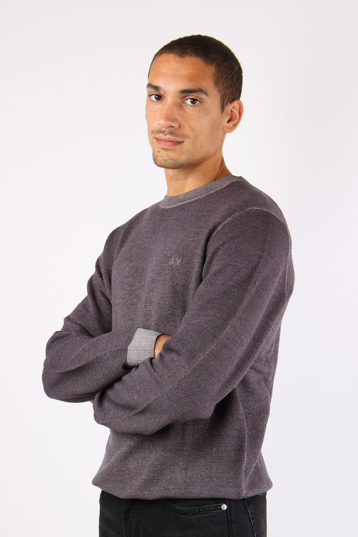 Maglia Lana Punto Riso Grigio-5