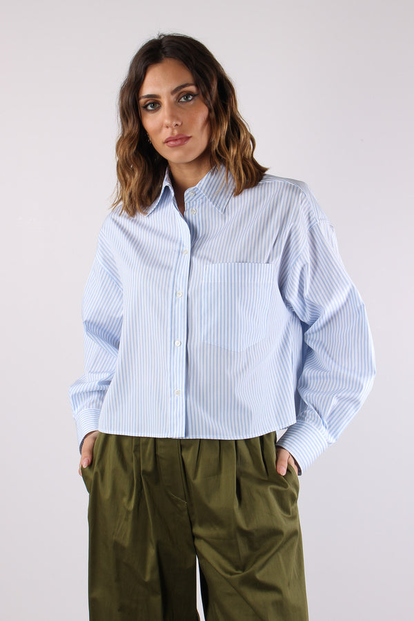 Wkddeden Camicia Pieghe Bianco/azzurro-2