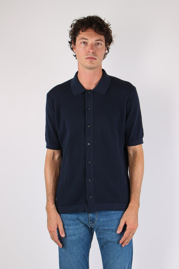 Polo M/m Lavorata Blu-2