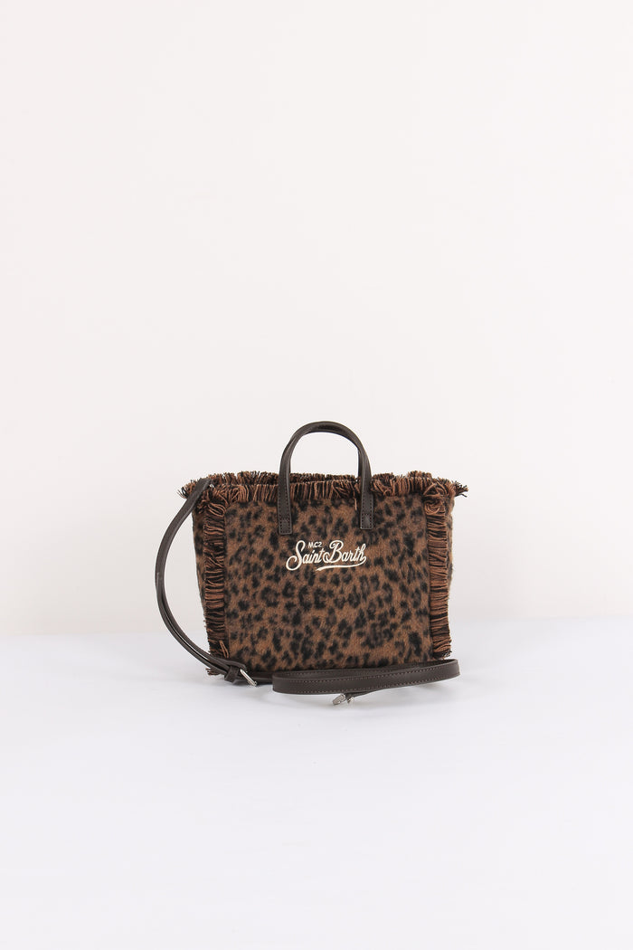 Borsa Mano Mini Felt Animalier Dark Leopard-3