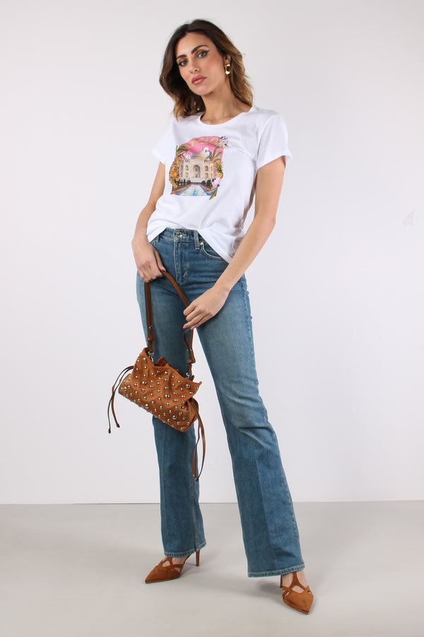 T-shirt Slim Fantasia Bianco/explore-2