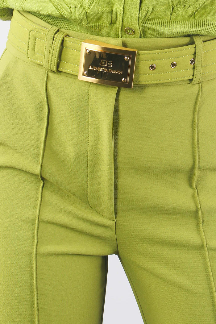 Pantalone Dritto Cintura Olive Oil-8