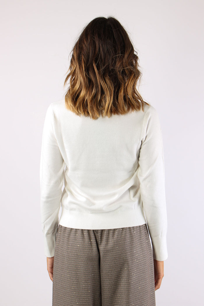 Maglia Girocollo Viscosa Latte-4