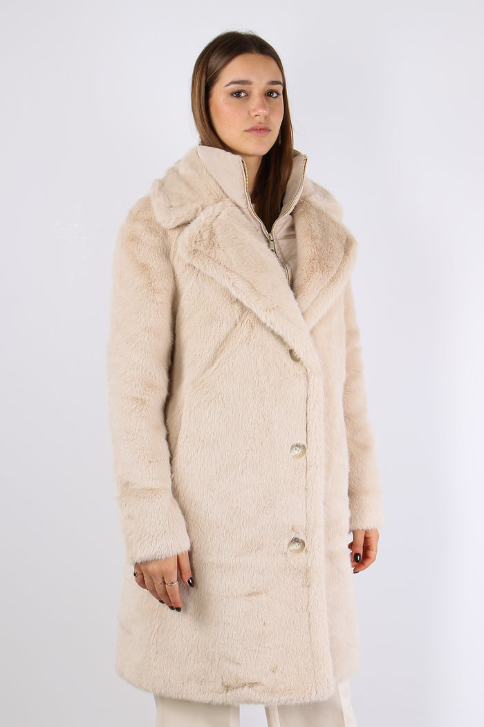 Ecopelliccia Bottoni Light Oat-8