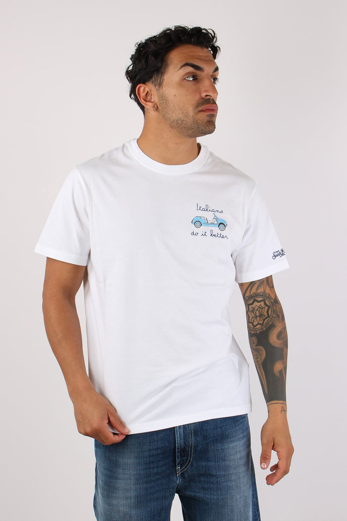T-shirt Scritta Ricami Italians Spiaggina-3