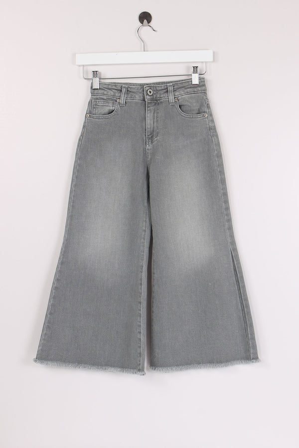 Denim Palazzo Sfrangiato Denim Grigio