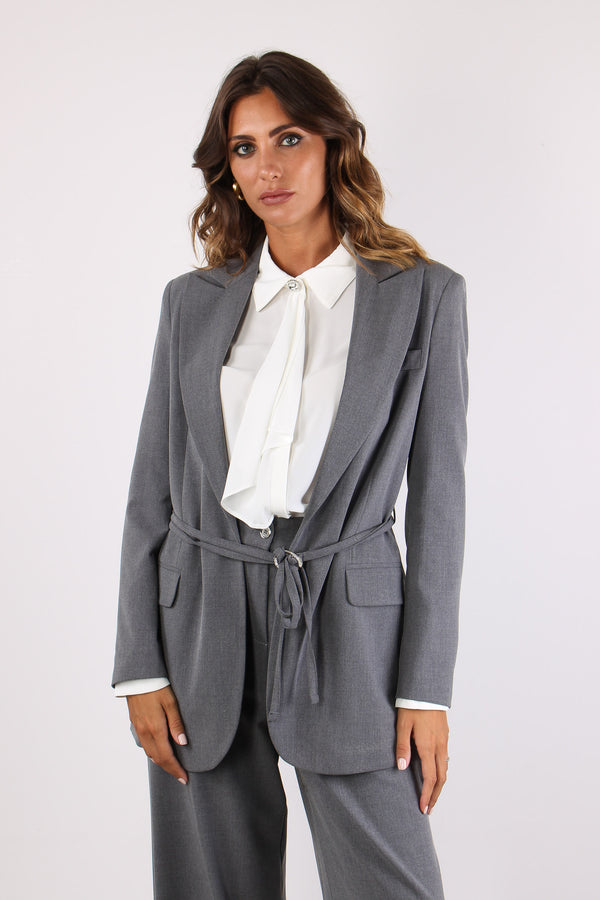 Finney Giacca Cinturata Medium Grey-2