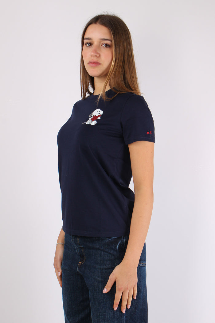 T-shirt Stampa Laterale Navy Blue-6