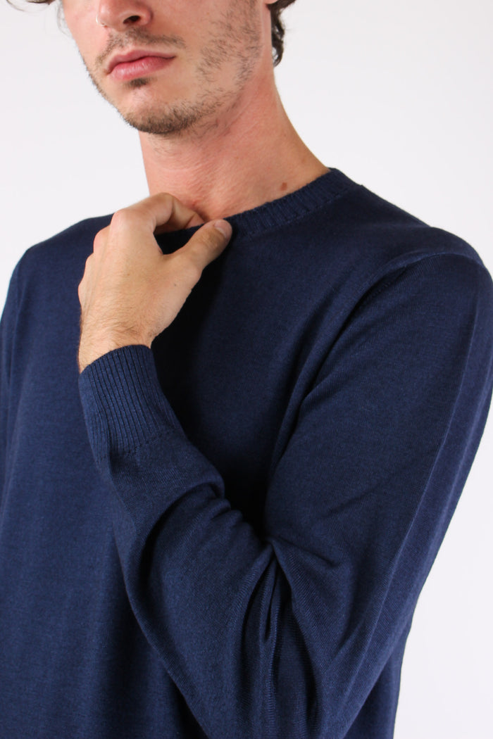 Maglia Lana Effetto Lavato Blu-10