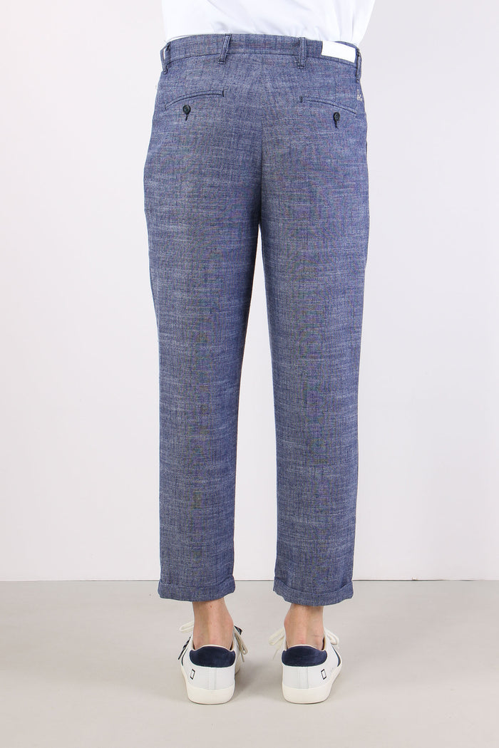 Pantalone Misto Lino Blu-5