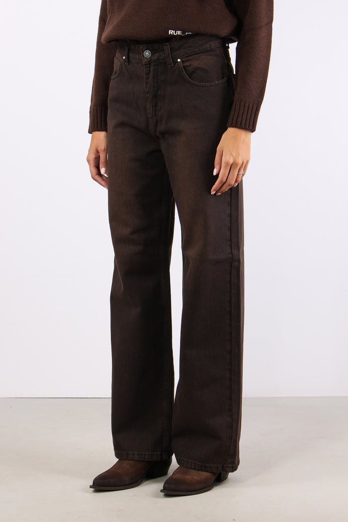 Selene Pantalone Palazzo Tencel Brown-2