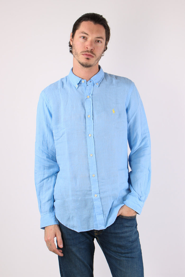 Camicia Lino Slim Fit Austin Blue