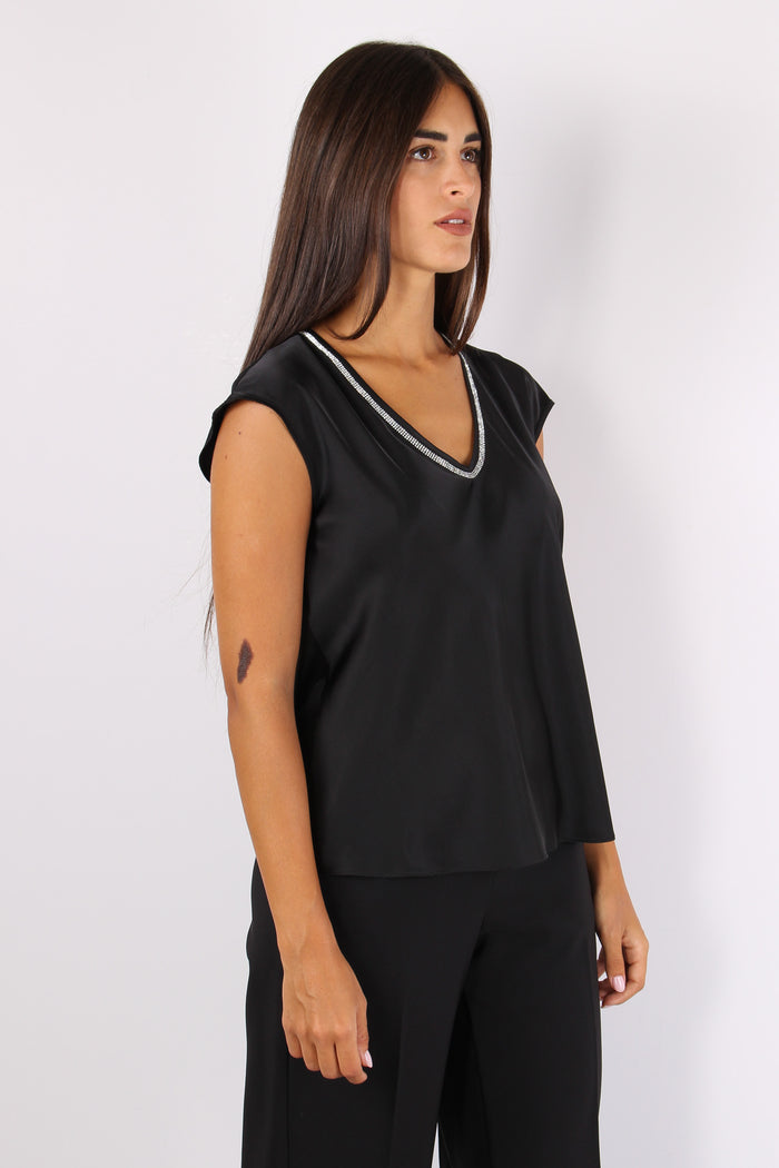 Inquam Top Scavo V Strass Black-6