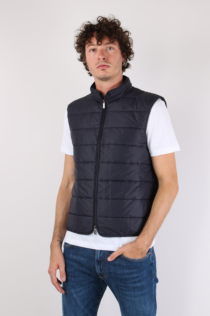 Cardigan Punto Nocciola Gancio Blu Navy-3