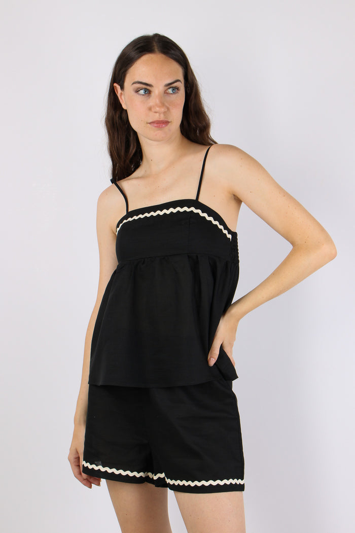 Top Passamaneria Zig Zag Nero