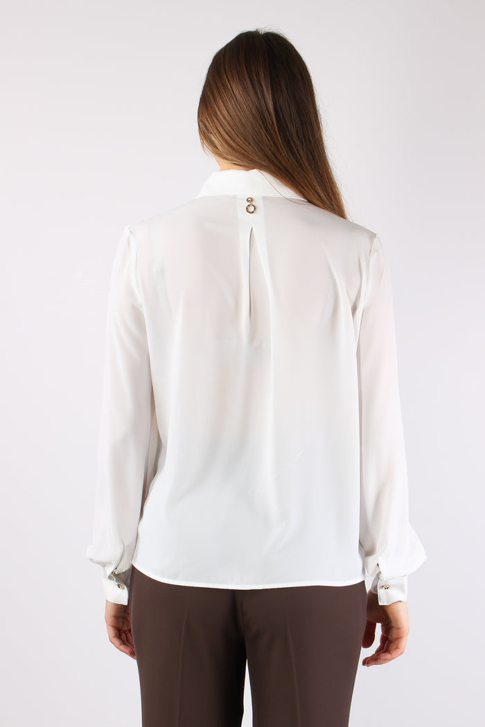 Moreau Blusa Pieghe Davanti Milk-5