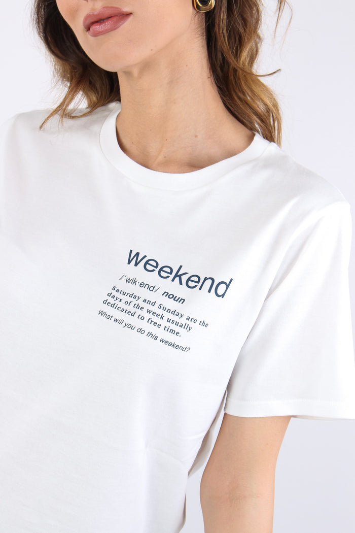 Wkdtenue T-shirt Stampa Off White-7
