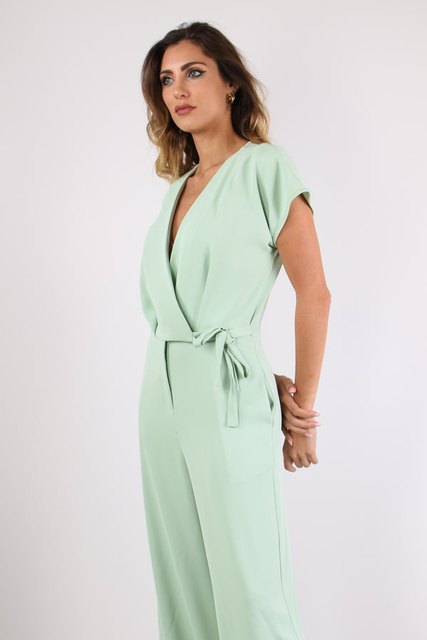 Tuta Fluida Incrocio Verde Acqua-2