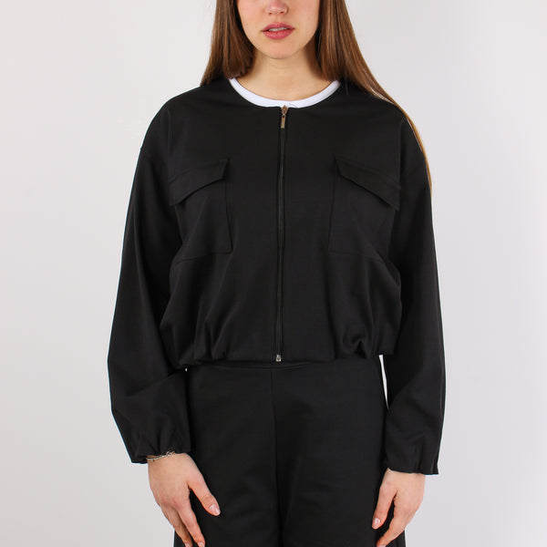 Giubbotto Arriccio Tasche Punt Nero-2