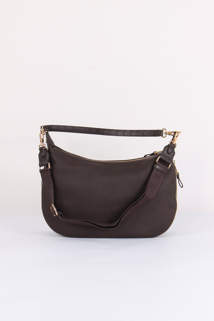 Maxi Hobo Fondo Bimateriale Deep Brown-3